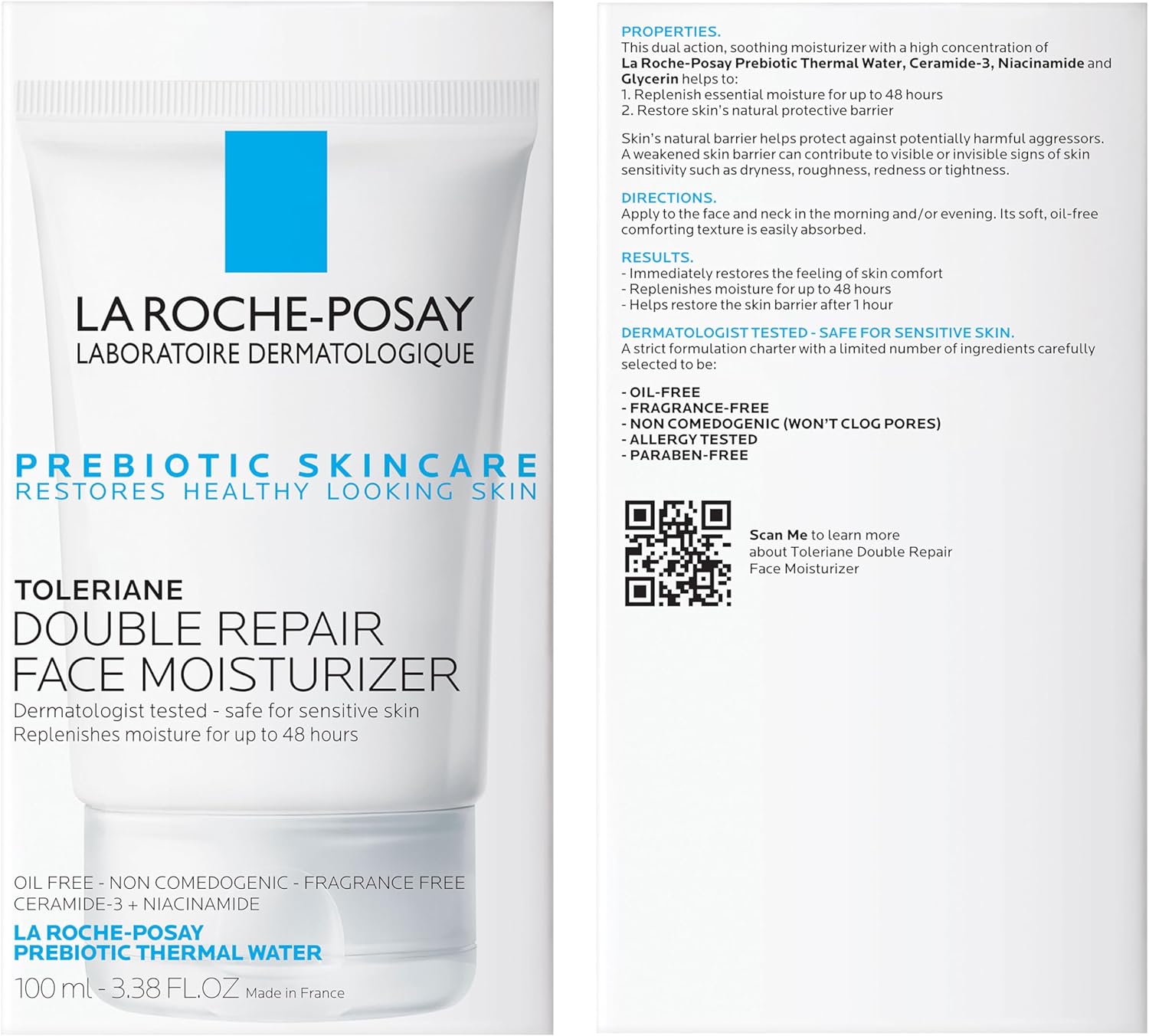 Toleriane Double Repair Face Moisturizer 100 ml | Hidratante para Piel Sensible