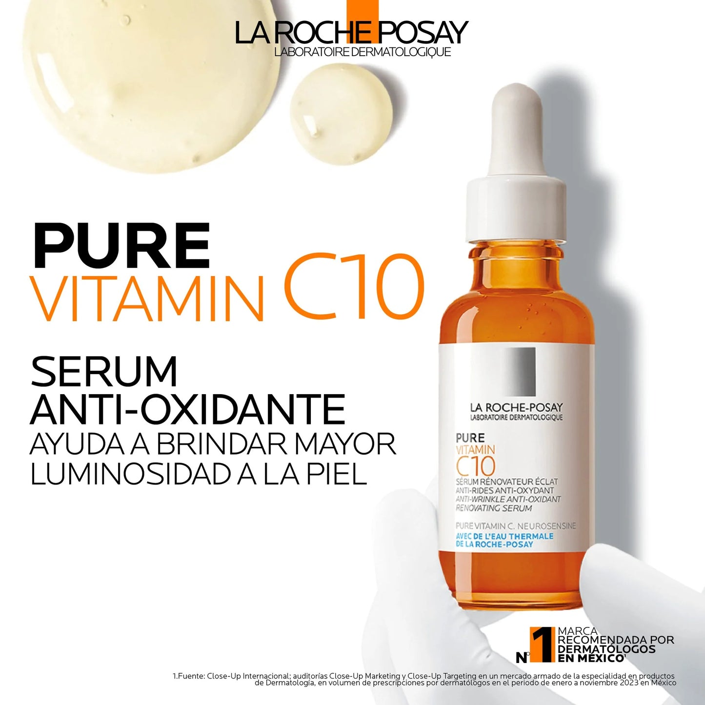 Sérum Antioxidante Pure Vitamin C10 La Roche-Posay | 30 ml | Antiedad y Luminosidad