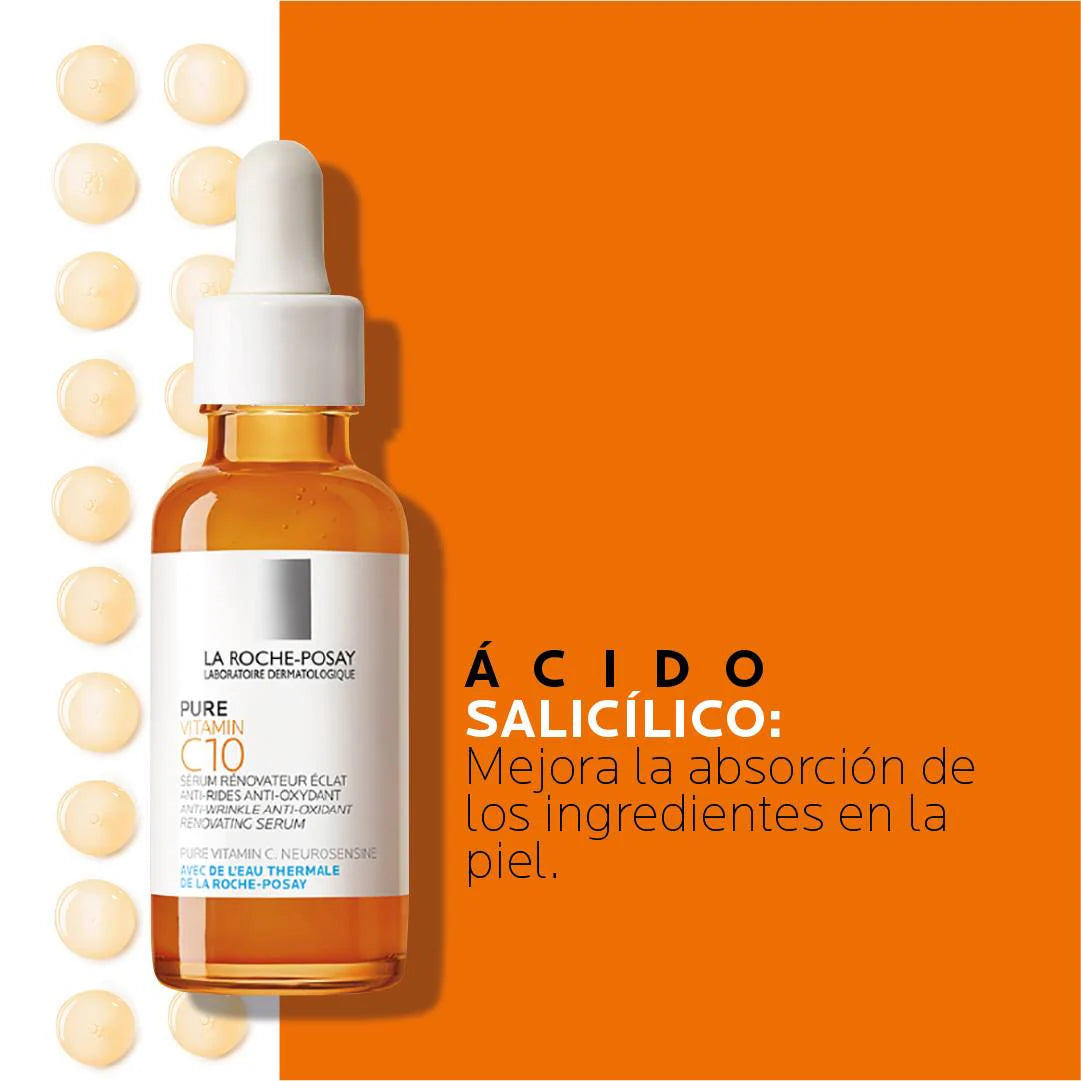 Sérum Antioxidante Pure Vitamin C10 La Roche-Posay | 30 ml | Antiedad y Luminosidad