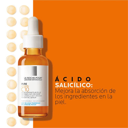 Sérum Antioxidante Pure Vitamin C10 La Roche-Posay | 30 ml | Antiedad y Luminosidad