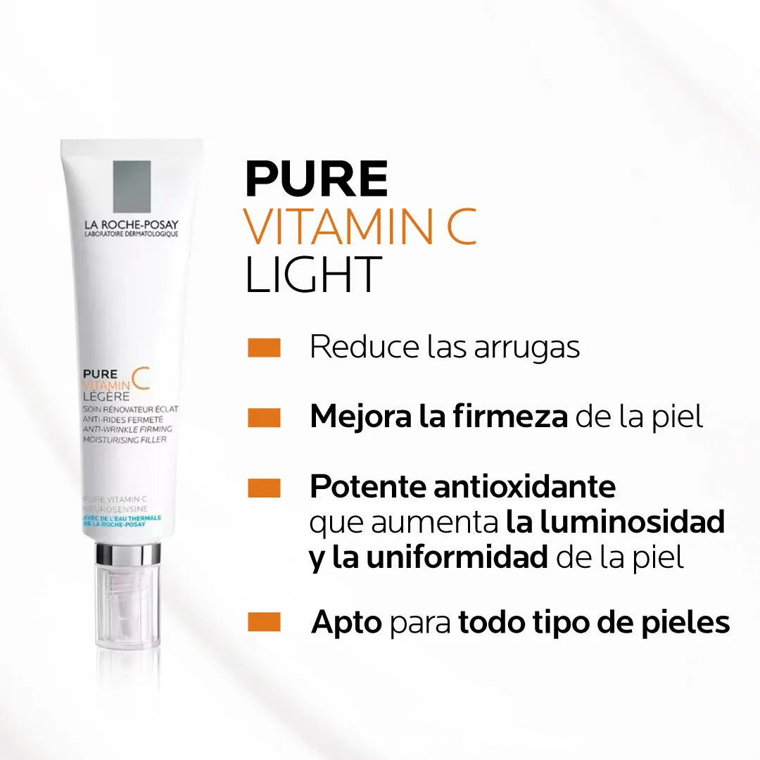 La Roche-Posay Pure Vitamin C Light 40 ml |  Tratamiento facial antioxidante y antiarrugas